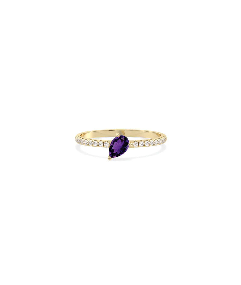 Birthstone and Diamond Band Ring - 79e | Everyday 14K Gold Jewelry