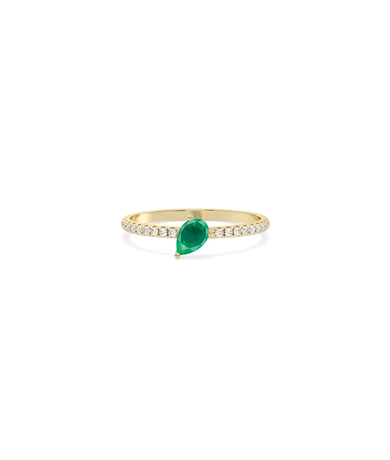 Birthstone and Diamond Band Ring - 79e | Everyday 14K Gold Jewelry