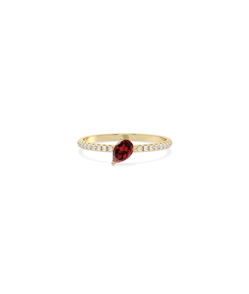 Birthstone and Diamond Band Ring - 79e | Everyday 14K Gold Jewelry