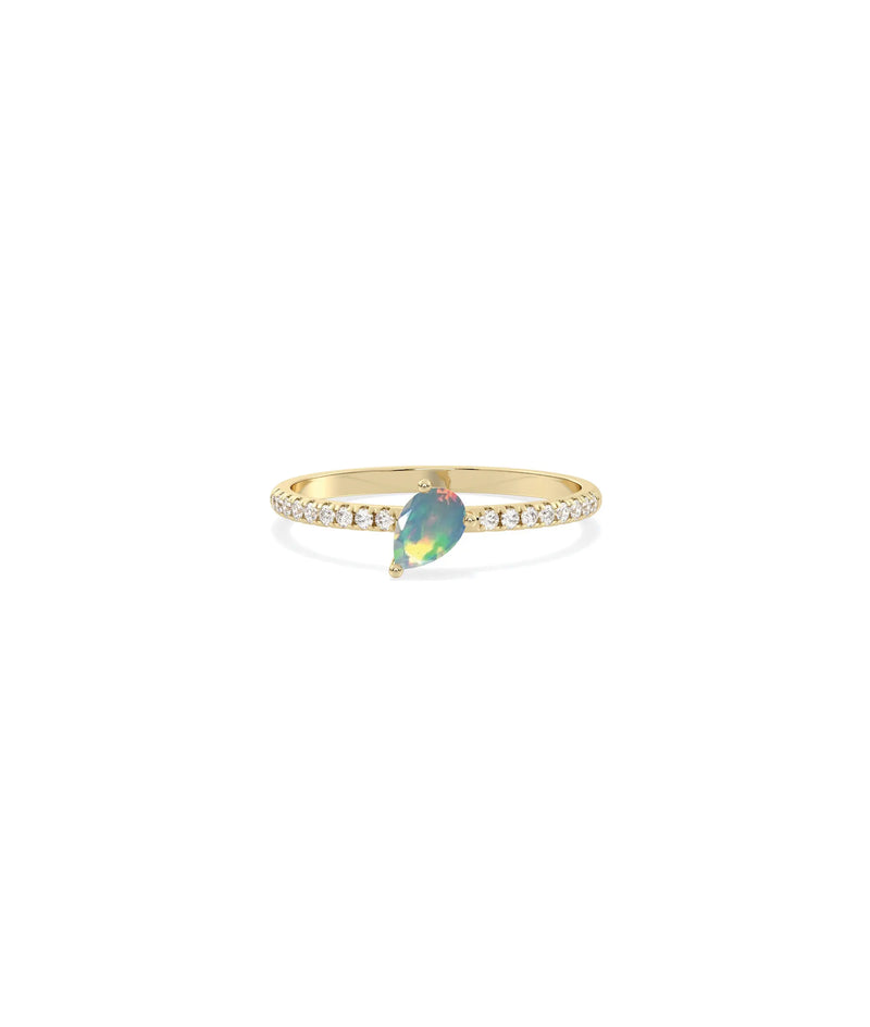 Birthstone and Diamond Band Ring - 79e | Everyday 14K Gold Jewelry