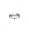 3 Row Birthstone and Diamond Band Ring - 79e | Everyday 14K Gold Jewelry