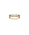 3 Row Birthstone and Diamond Band Ring - 79e | Everyday 14K Gold Jewelry