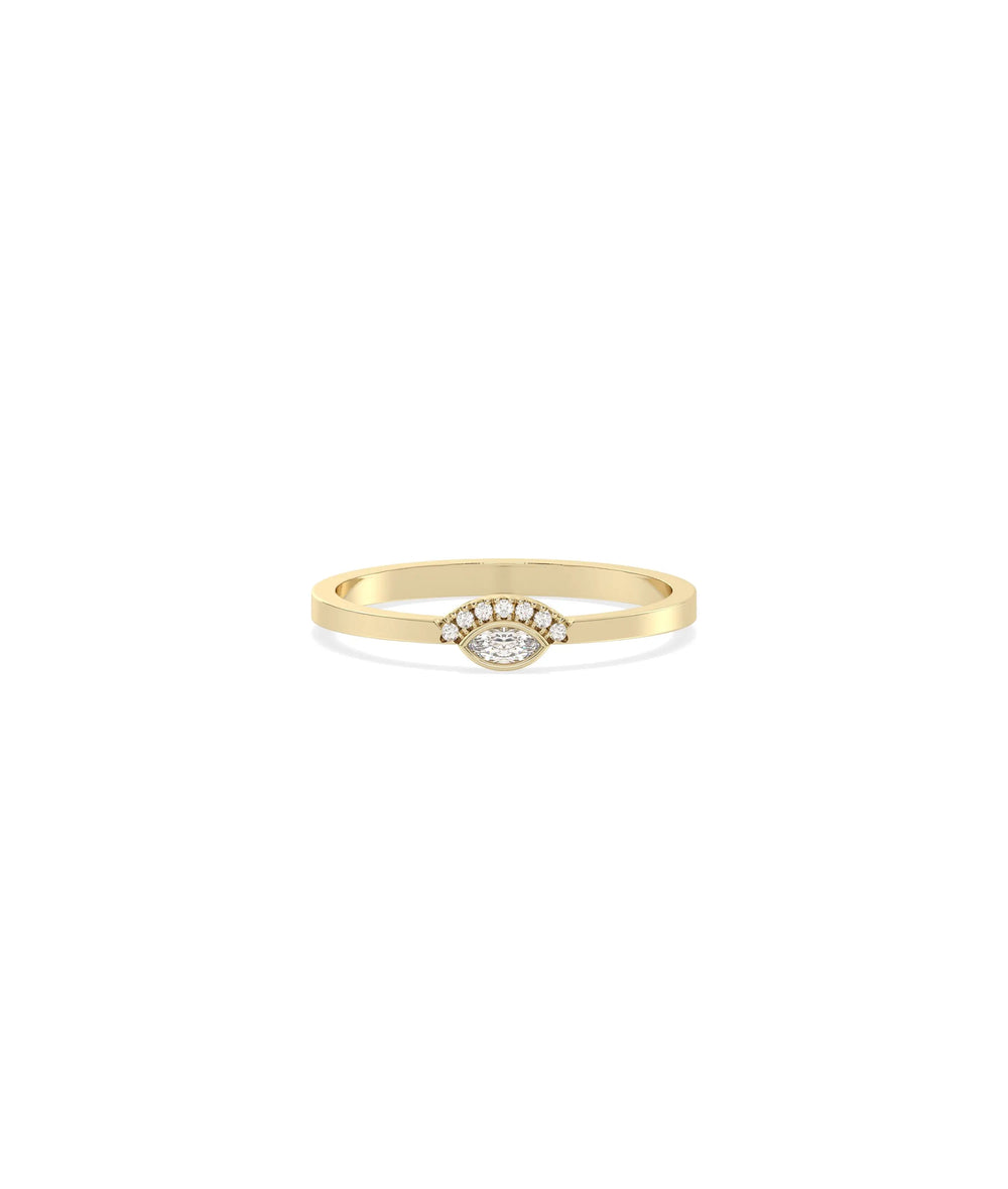 Birthstone and Diamond Evil Eye Ring | Everyday Jewelry - 79e | Everyday 14K Gold Jewelry
