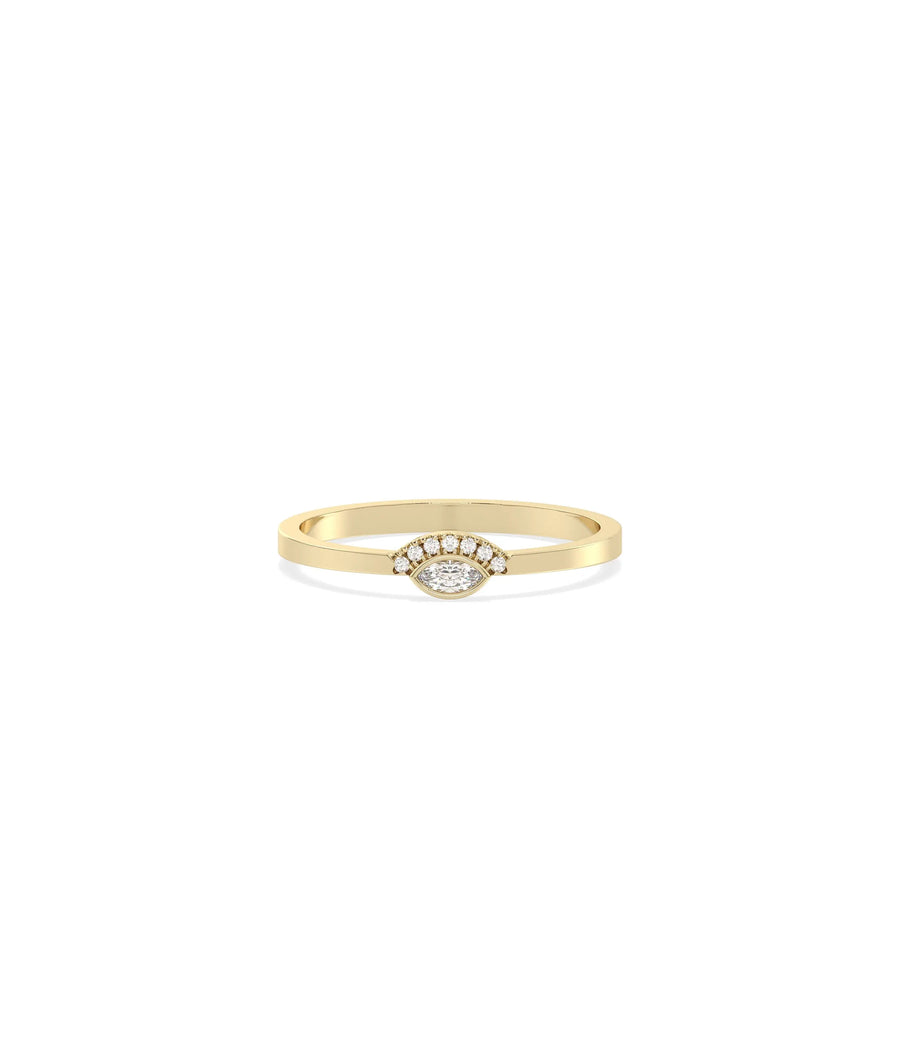 Birthstone and Diamond Evil Eye Ring | Everyday Jewelry - 79e | Everyday 14K Gold Jewelry