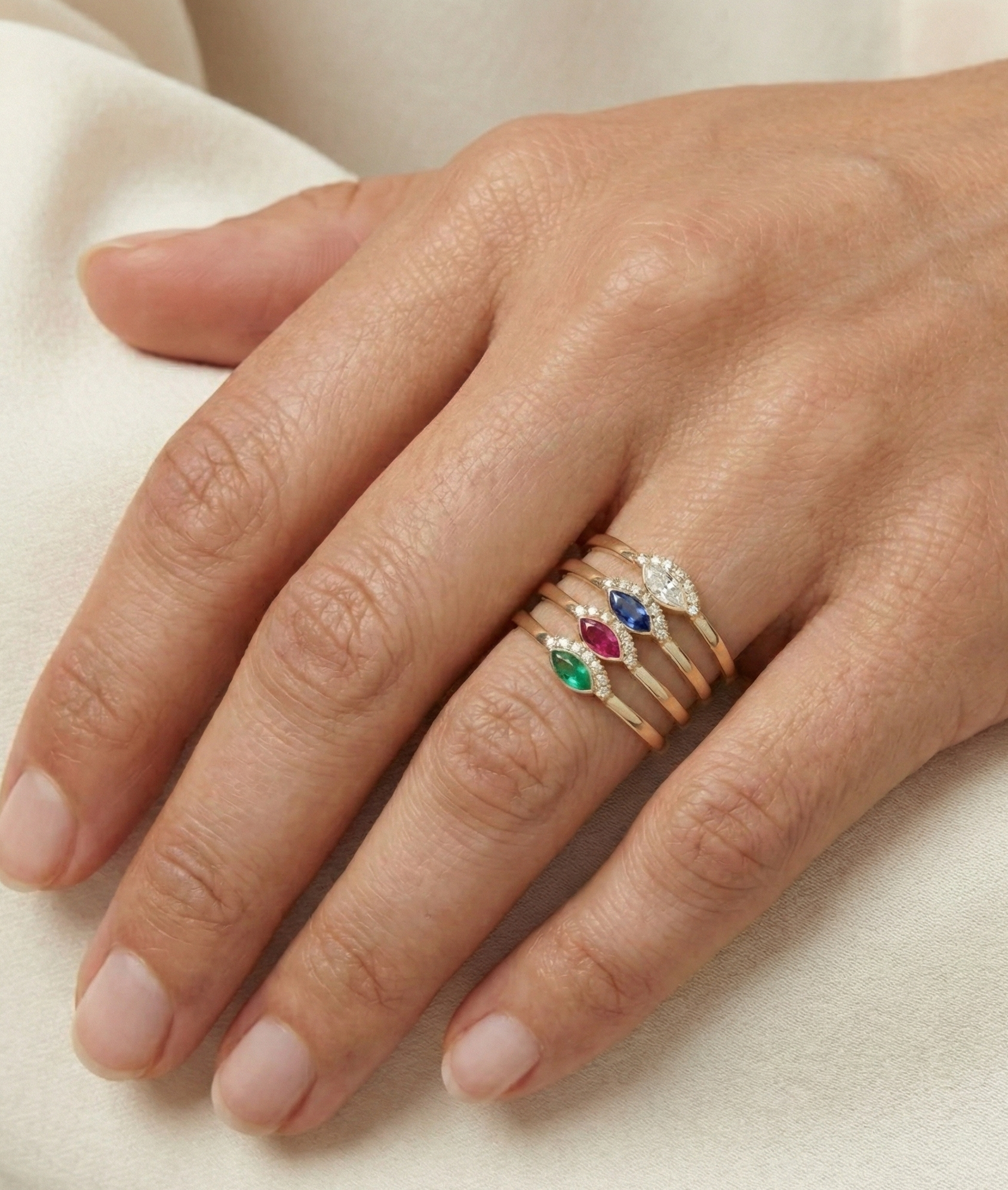 Marquise Crown Band Ring