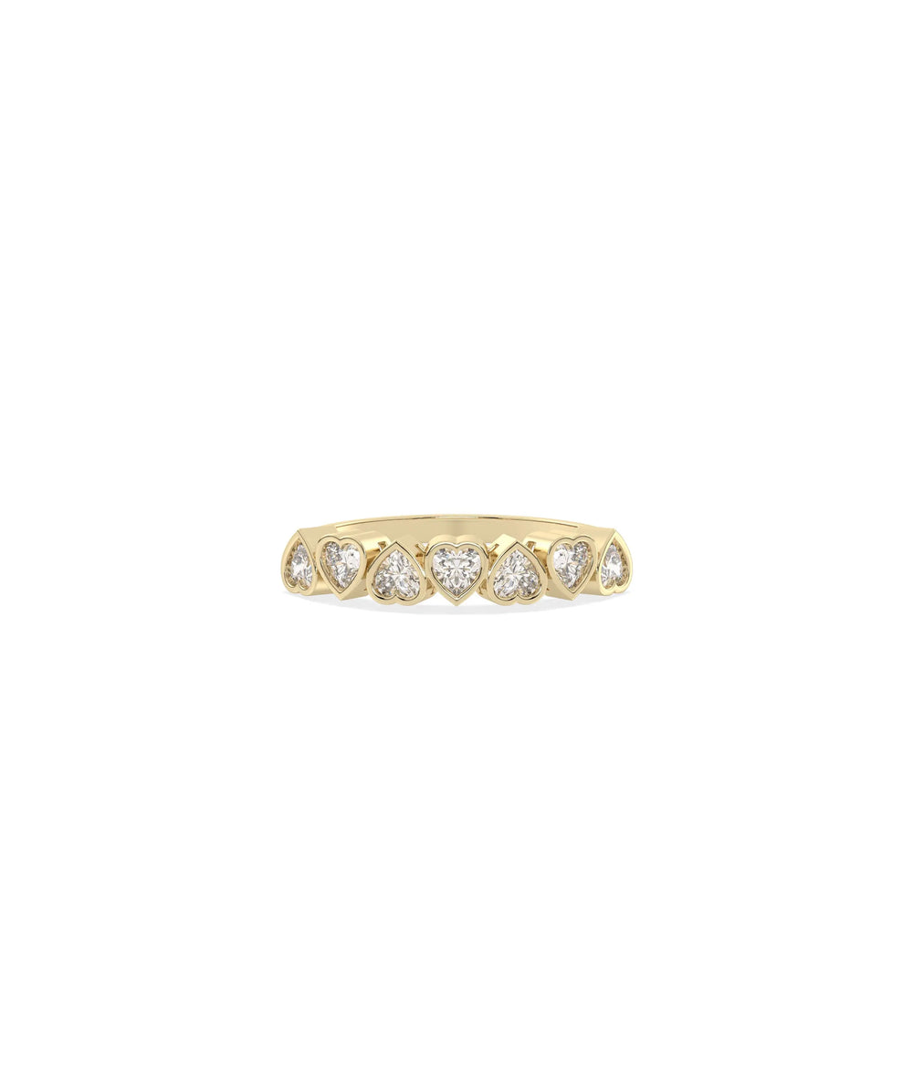 Heart Shape Birthstone Band Ring - 79e | Everyday 14K Gold Jewelry