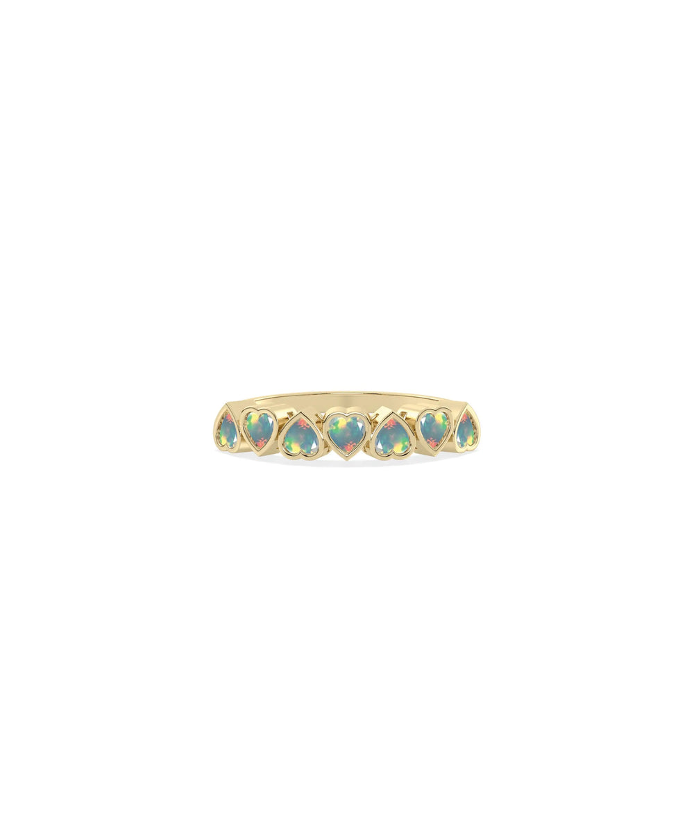 Heart Shape Birthstone Band Ring - 79e | Everyday 14K Gold Jewelry