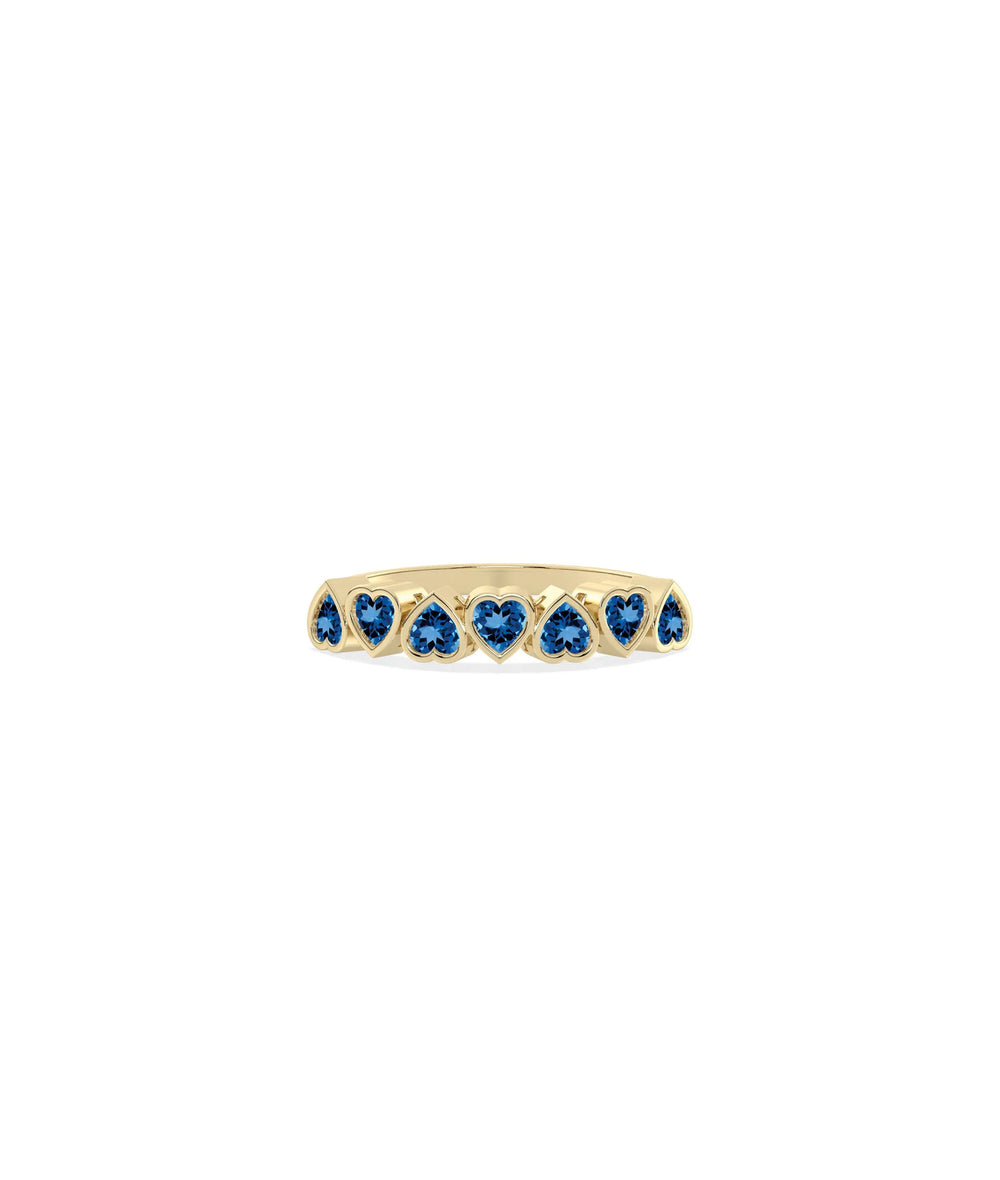 Heart Shape Birthstone Band Ring - 79e | Everyday 14K Gold Jewelry