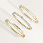 Diamond Pave Station Bangle - 79e | Everyday 14K Gold Jewelry