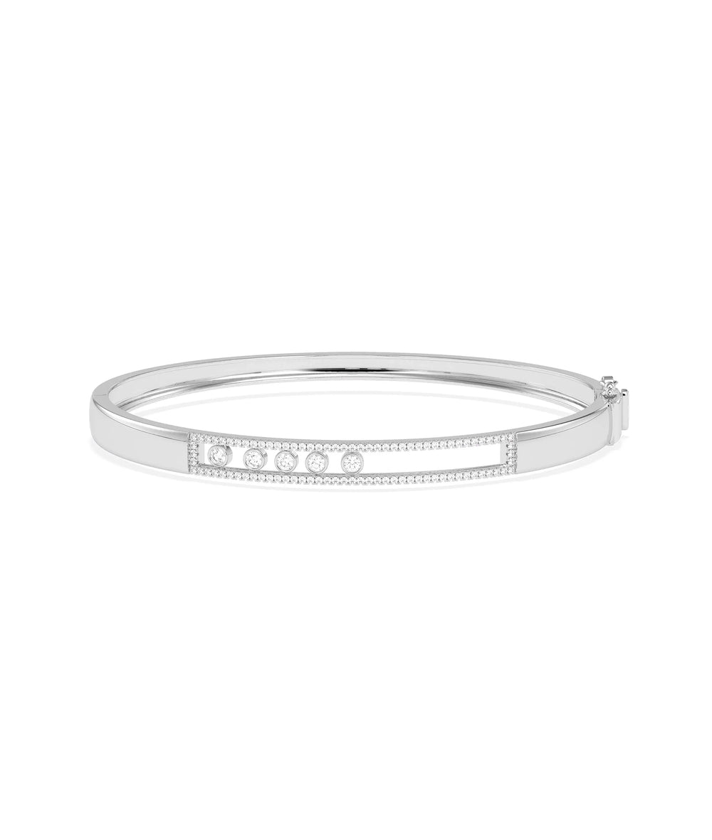 Sliding Diamond Channel Set Bangle - 79e | Everyday 14K Gold Jewelry