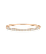 3 Row Flat Diamond Pave Bangle - 79e | Everyday 14K Gold Jewelry