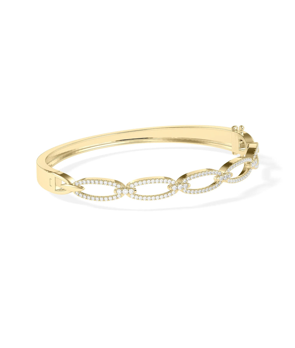 Diamond Link Bangle - 79e | Everyday 14K Gold Jewelry