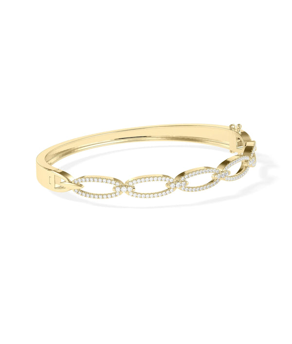 Diamond Link Bangle - 79e | Everyday 14K Gold Jewelry alternate view