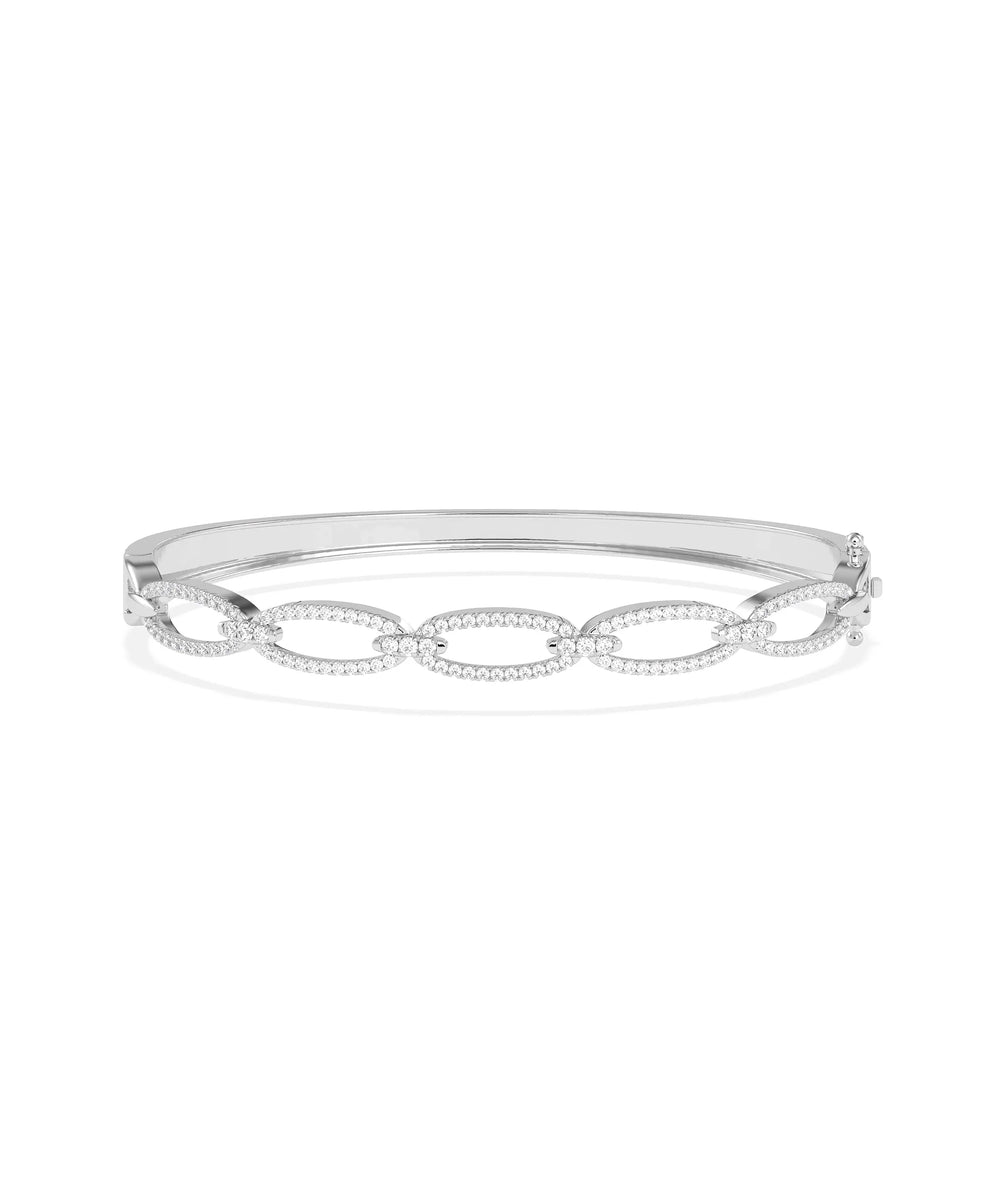 Diamond Link Bangle - 79e | Everyday 14K Gold Jewelry