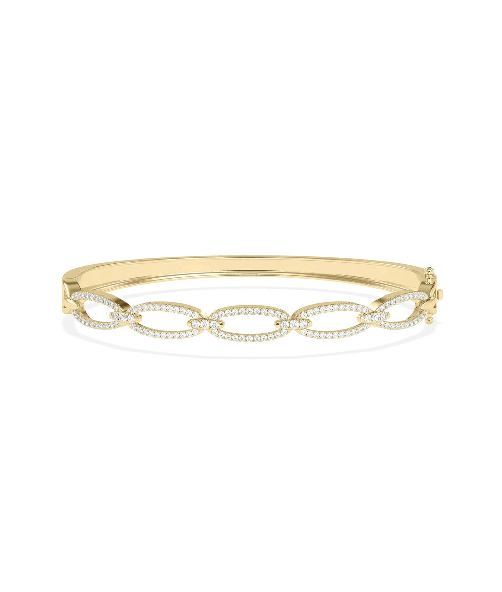 Diamond Link Bangle - 79e | Everyday 14K Gold Jewelry
