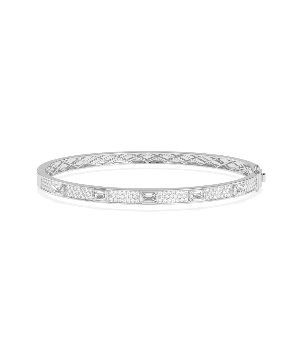 Diamond Pave Station Bangle - 79e | Everyday 14K Gold Jewelry