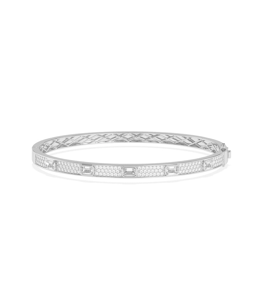 Diamond Pave Station Bangle - 79e | Everyday 14K Gold Jewelry