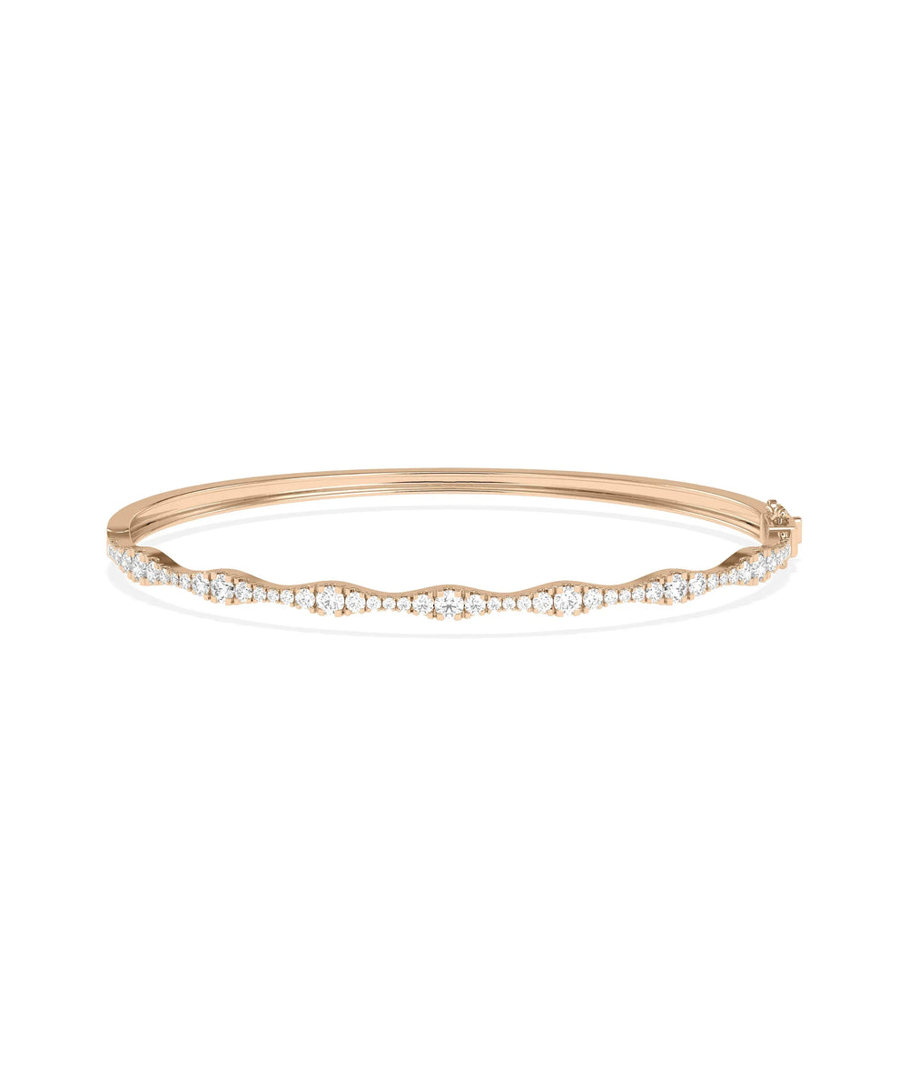 Diamond Graduating Bangle - 79e | Everyday 14K Gold Jewelry