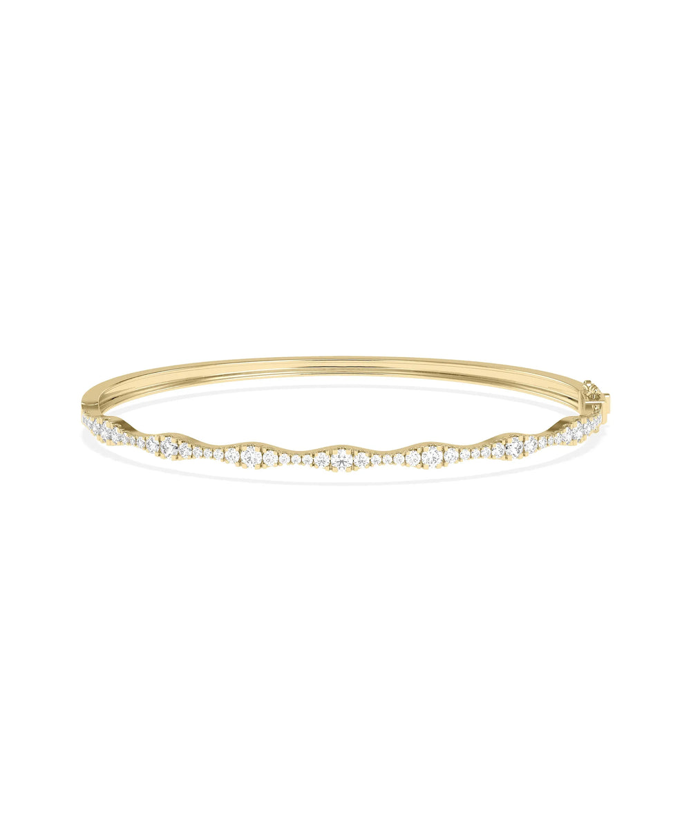 Diamond Graduating Bangle - 79e | Everyday 14K Gold Jewelry