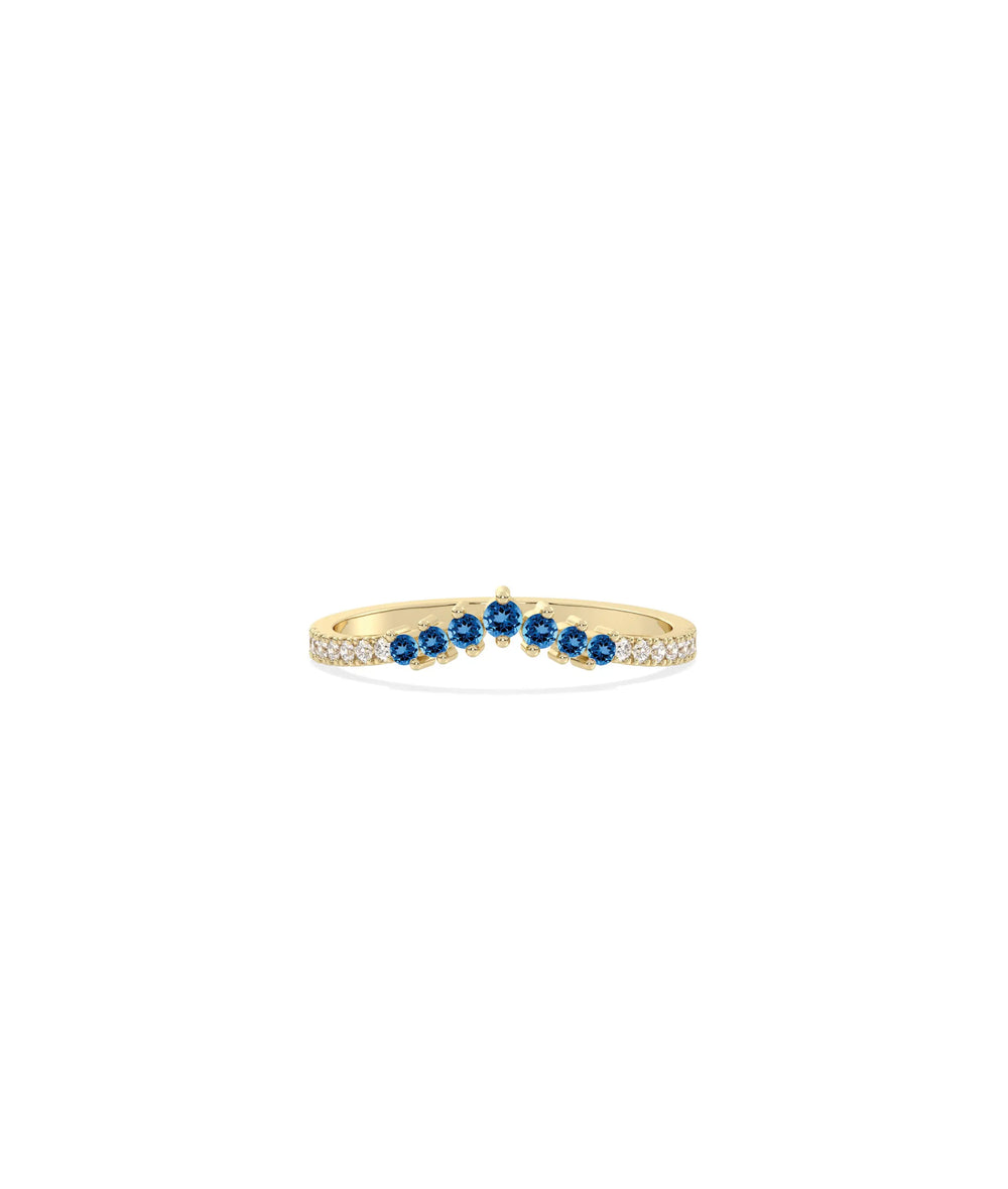 Chevron Cluster Birthstone and Diamond Ring - 79e | Everyday 14K Gold Jewelry