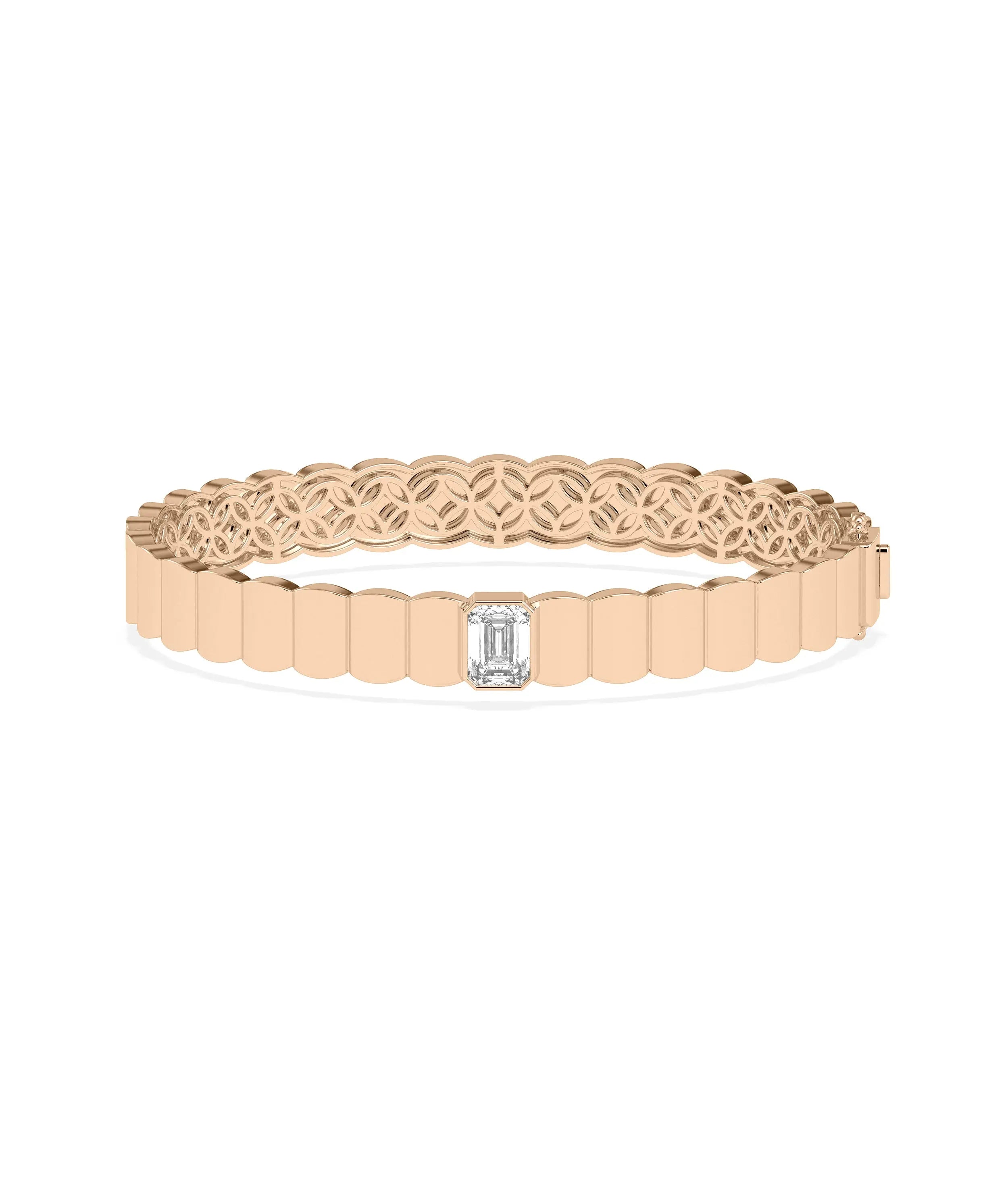 Solitaire Lab Diamond Gold Bangle - 79e | Everyday 14K Gold Jewelry