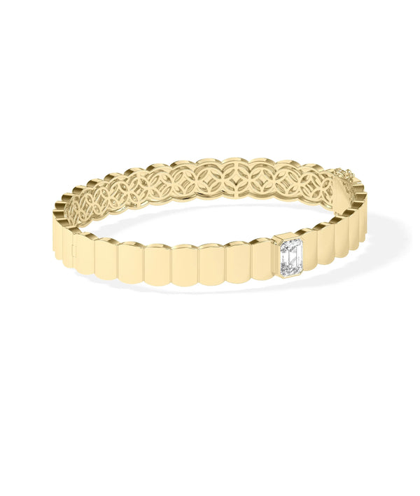Solitaire Lab Diamond Gold Bangle - 79e | Everyday 14K Gold Jewelry alternate view