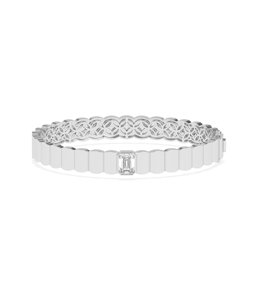 Solitaire Lab Diamond Gold Bangle - 79e | Everyday 14K Gold Jewelry