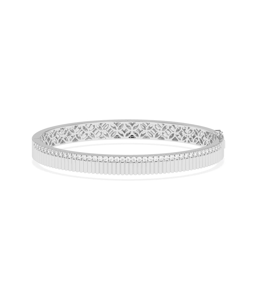 Diamond Fluted Bangle - 79e | Everyday 14K Gold Jewelry