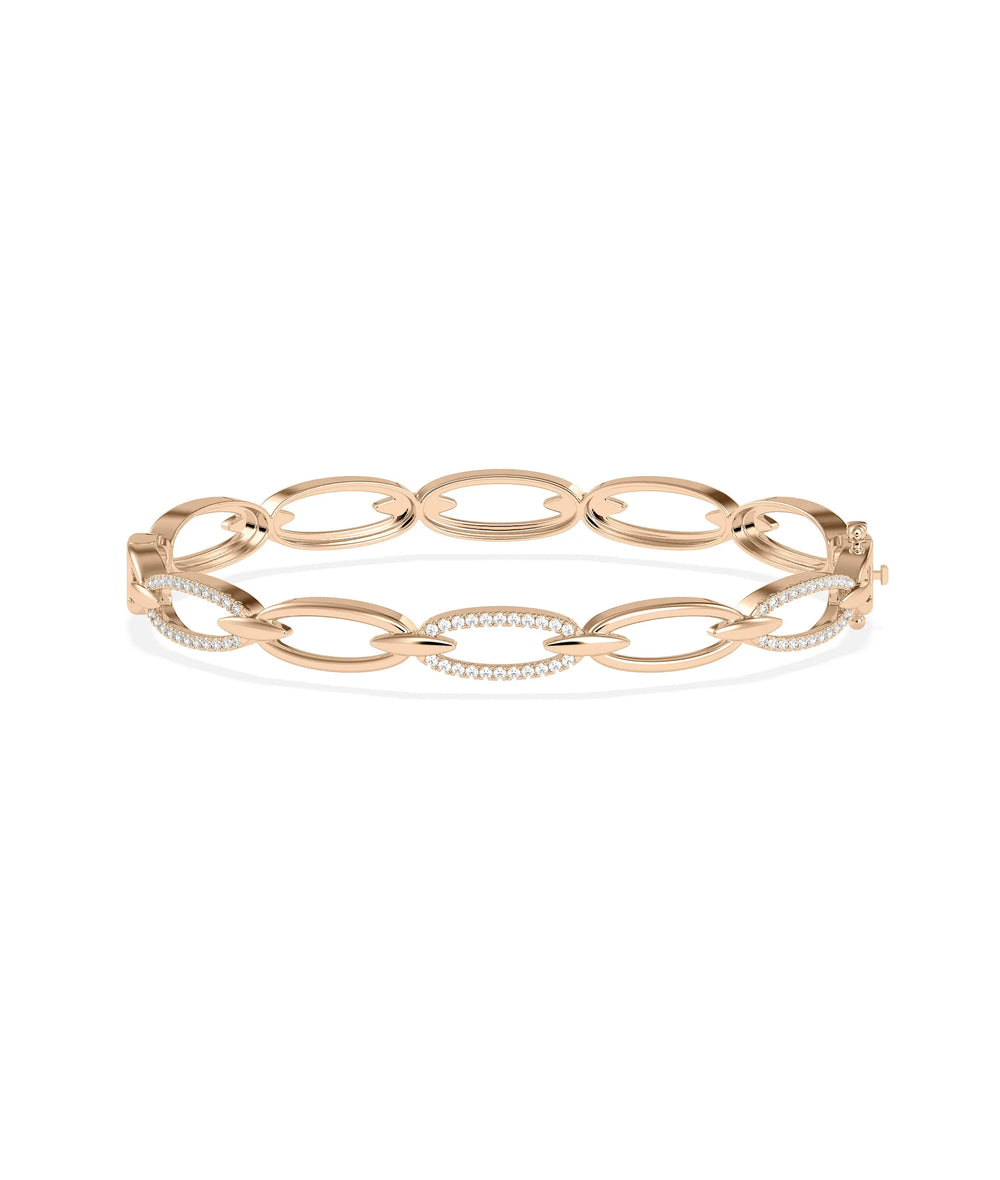 Diamond Link Eternity Bangle - 79e | Everyday 14K Gold Jewelry