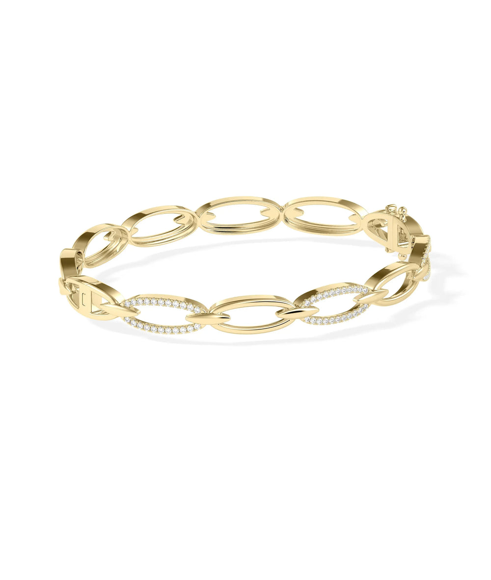 Diamond Link Eternity Bangle - 79e | Everyday 14K Gold Jewelry