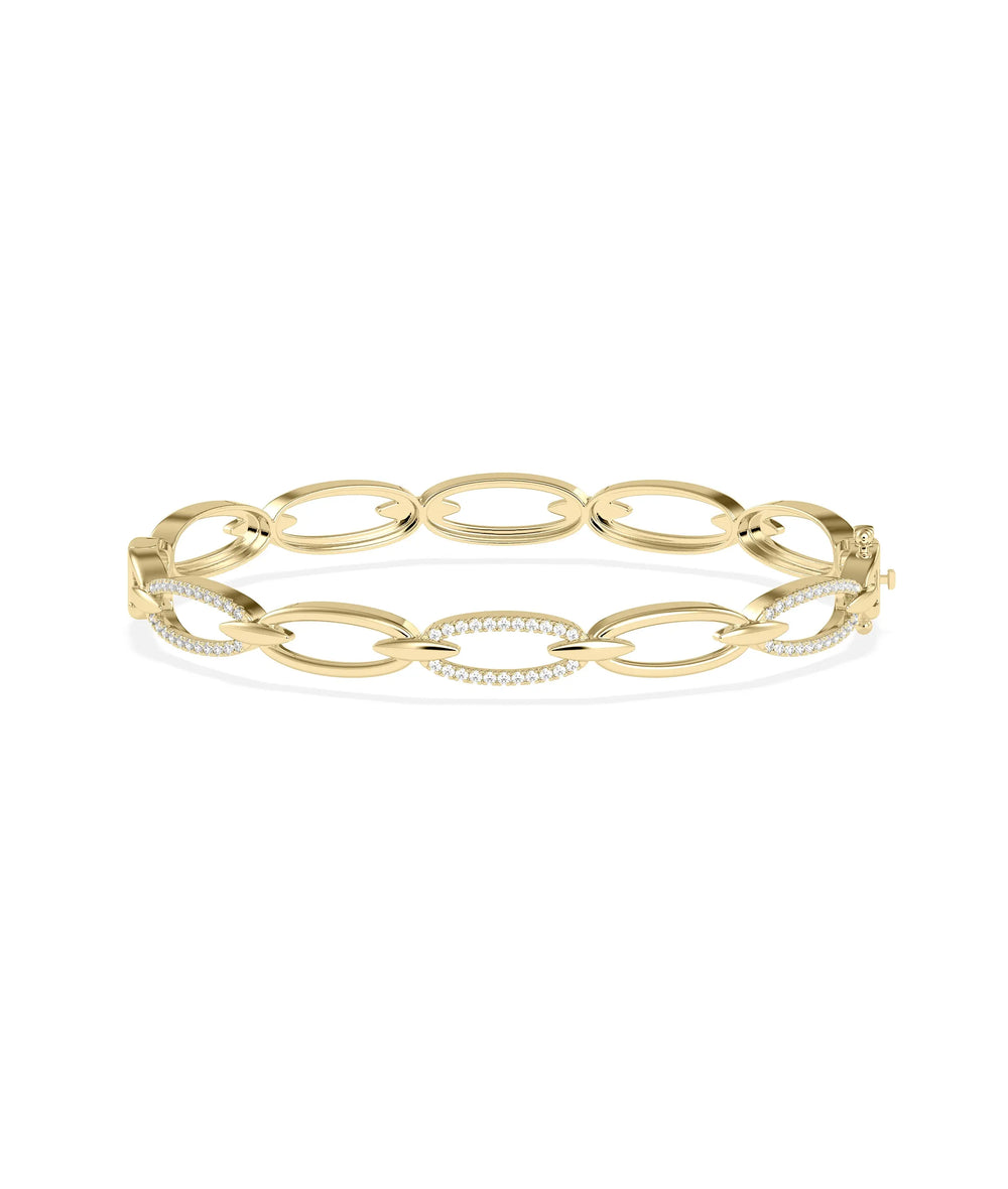 Diamond Link Eternity Bangle - 79e | Everyday 14K Gold Jewelry