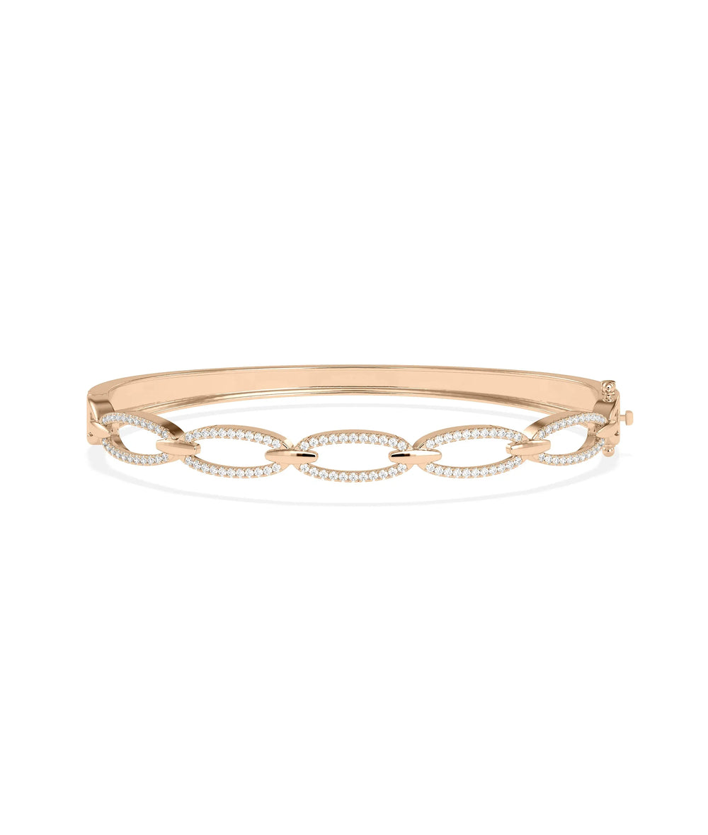 Diamond Link Bangle - 79e | Everyday 14K Gold Jewelry