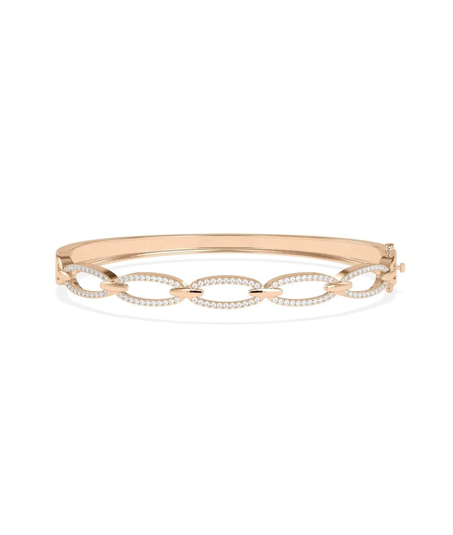 Diamond Link Bangle - 79e | Everyday 14K Gold Jewelry