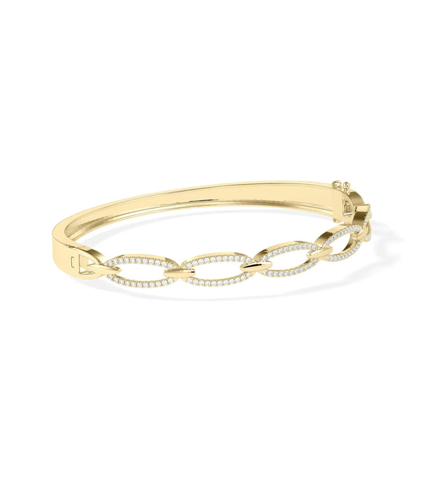 Diamond Link Bangle - 79e | Everyday 14K Gold Jewelry alternate view
