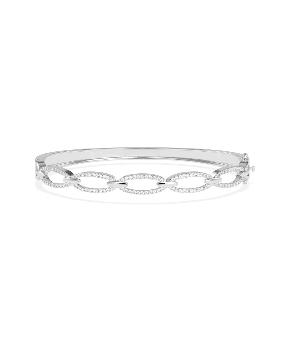 Diamond Link Bangle - 79e | Everyday 14K Gold Jewelry