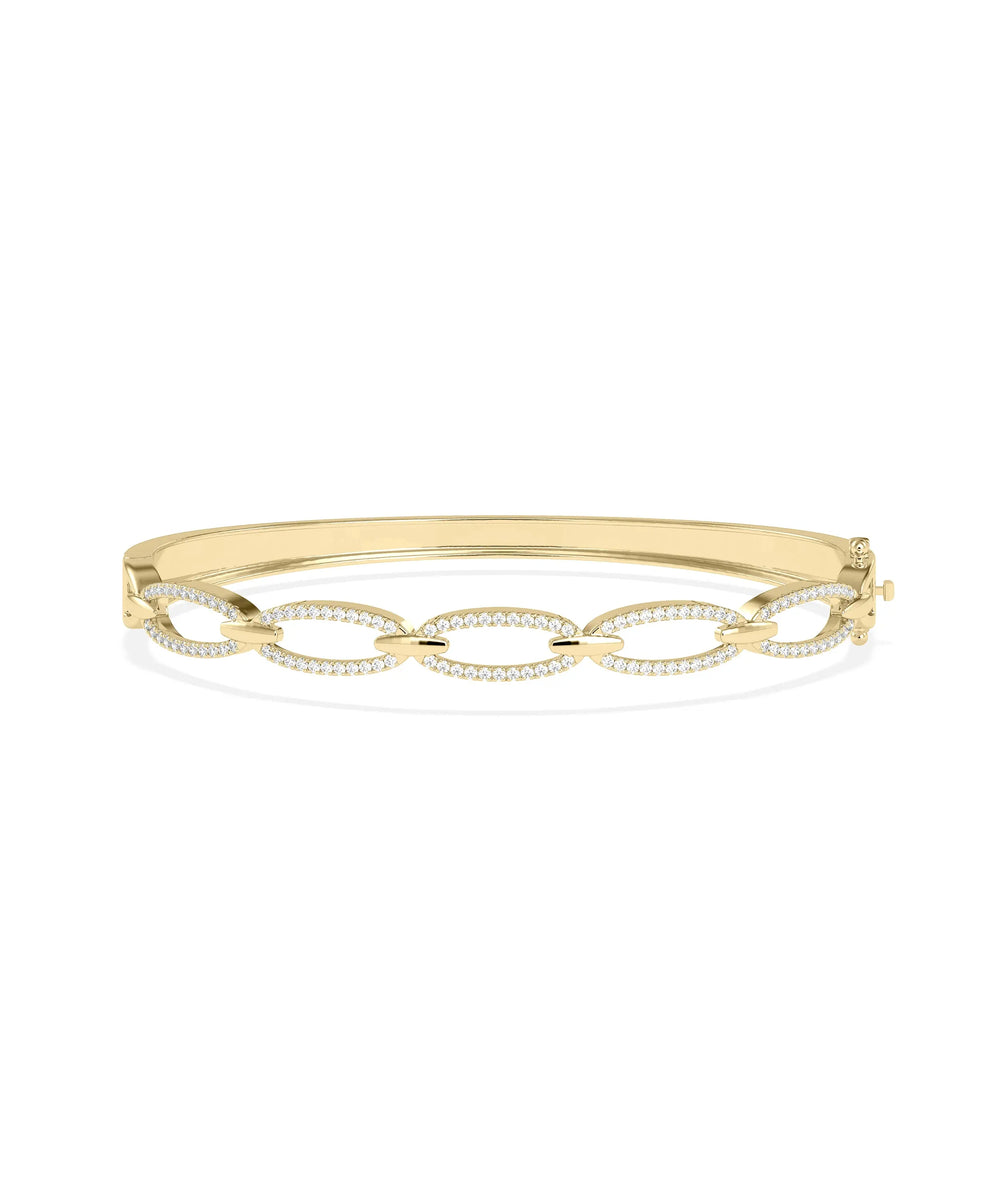 Diamond Link Bangle - 79e | Everyday 14K Gold Jewelry