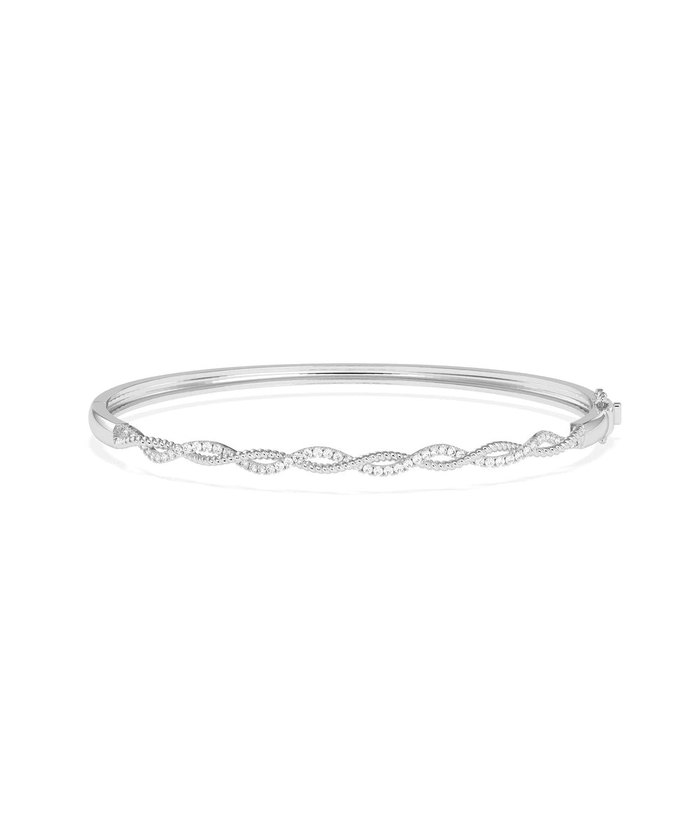 Diamond Twist Bangle - 79e | Everyday 14K Gold Jewelry