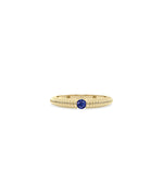 Birthstone Solitaire Fluted Band Ring - 79e | Everyday 14K Gold Jewelry