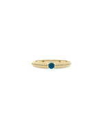 Birthstone Solitaire Fluted Band Ring - 79e | Everyday 14K Gold Jewelry