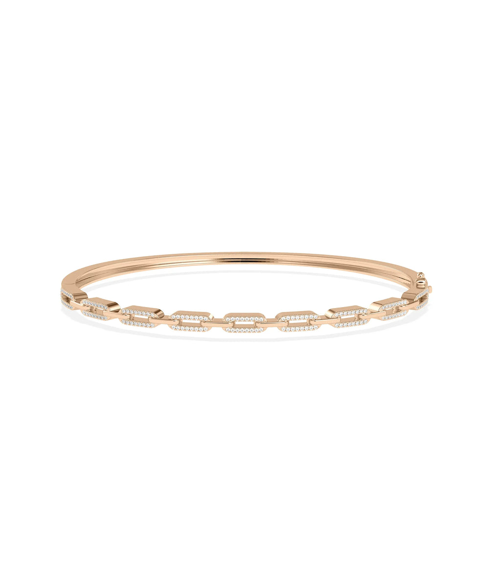 Diamond Link Bangle - 79e | Everyday 14K Gold Jewelry