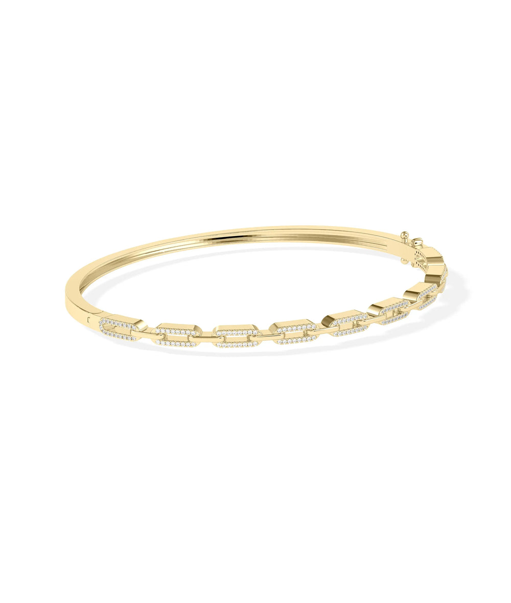 Diamond Link Bangle - 79e | Everyday 14K Gold Jewelry