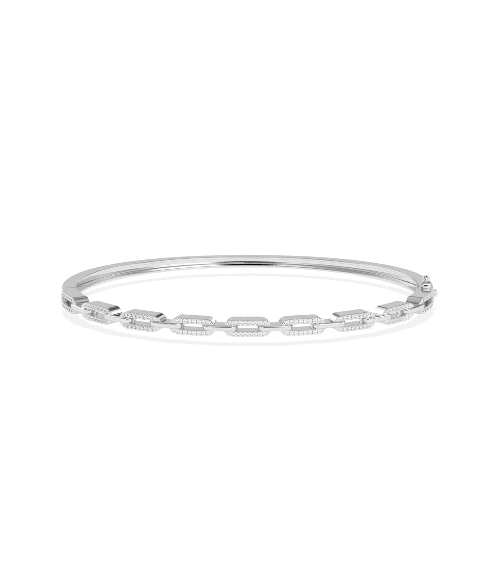 Diamond Link Bangle - 79e | Everyday 14K Gold Jewelry