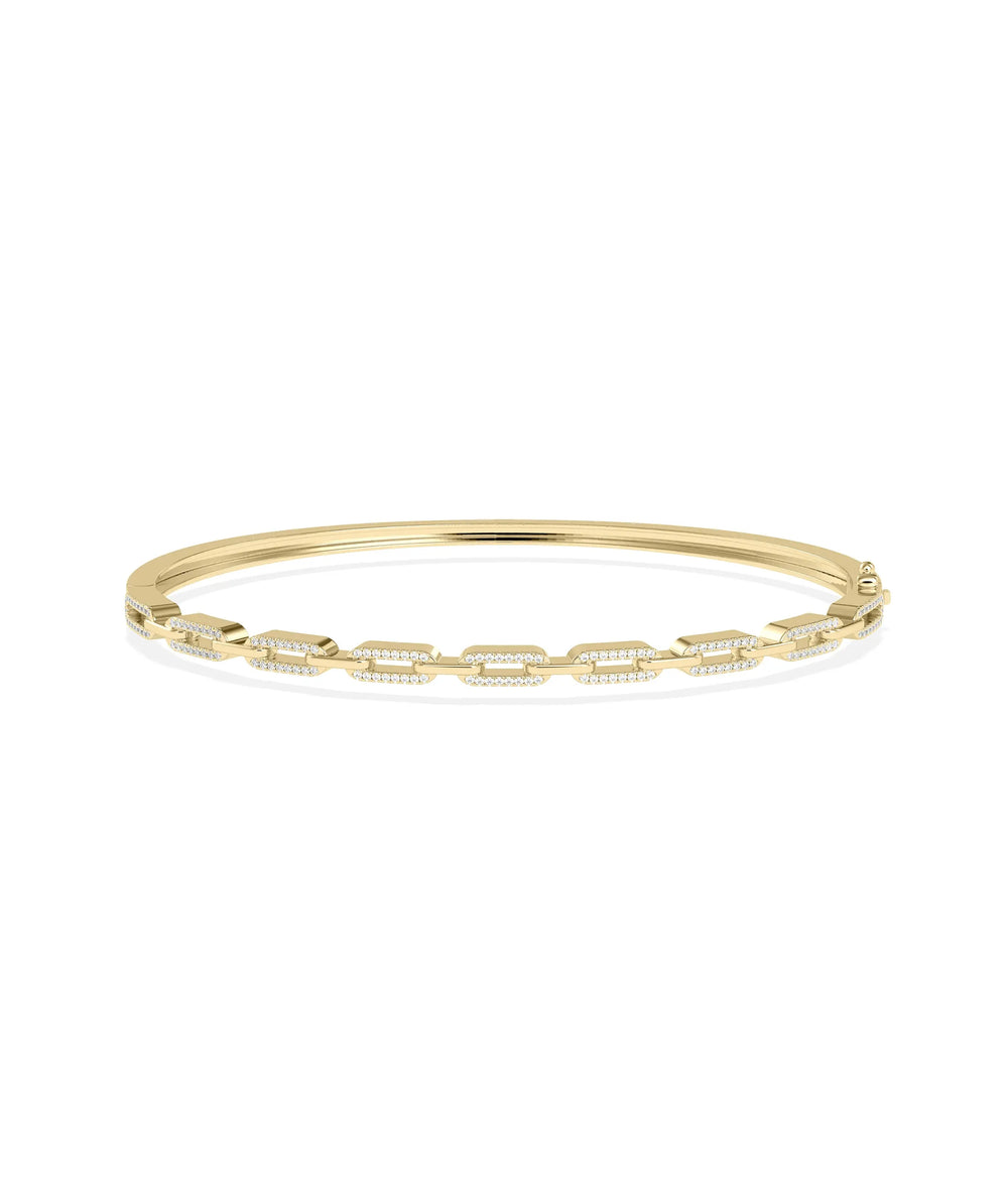 Diamond Link Bangle - 79e | Everyday 14K Gold Jewelry