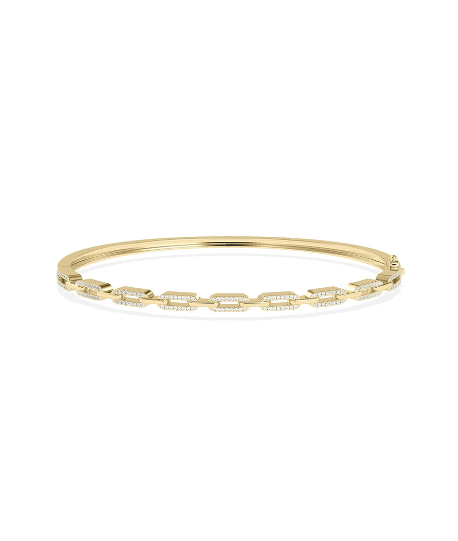Diamond Link Bangle - 79e | Everyday 14K Gold Jewelry