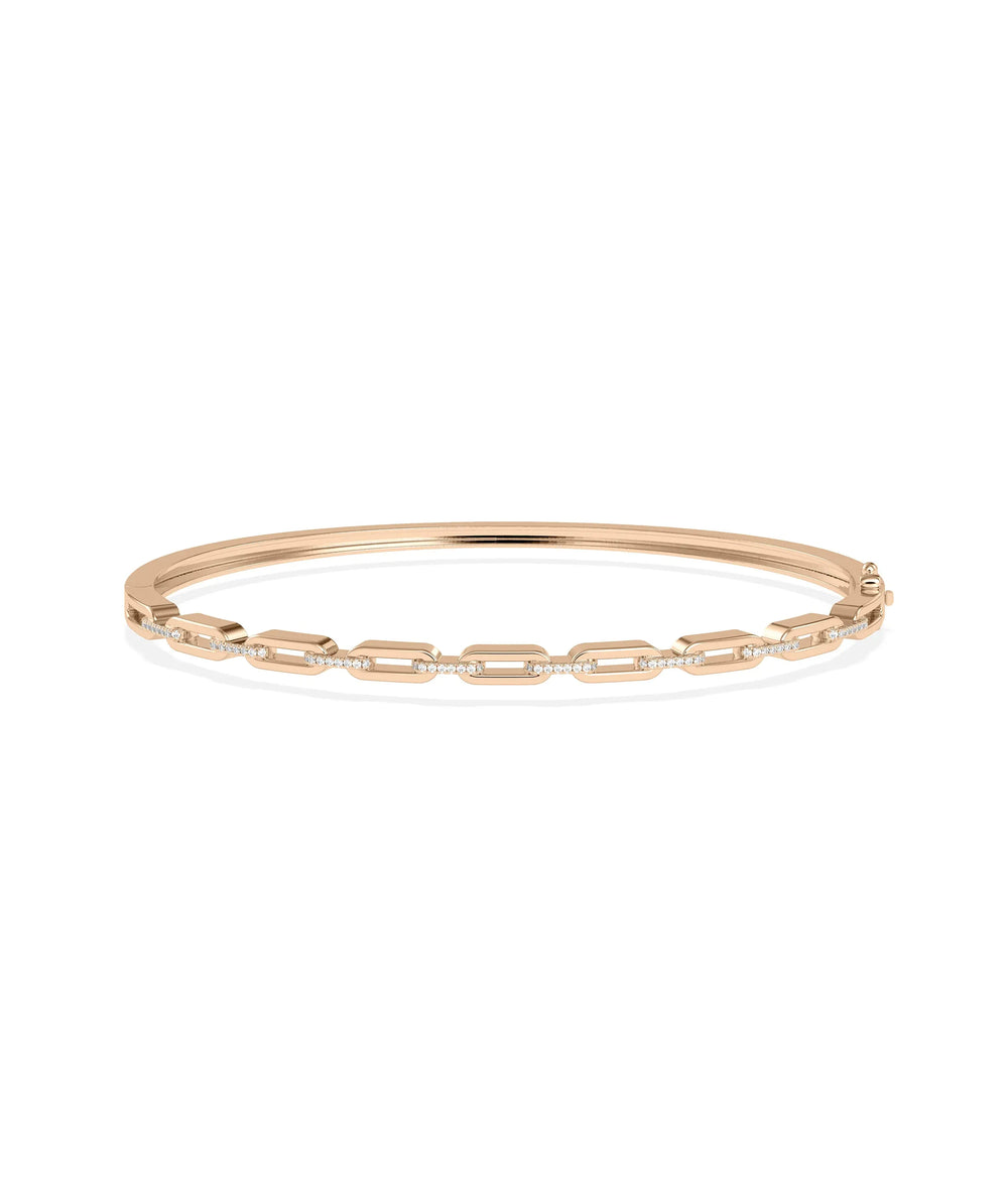 Diamond Link Bangle - 79e | Everyday 14K Gold Jewelry