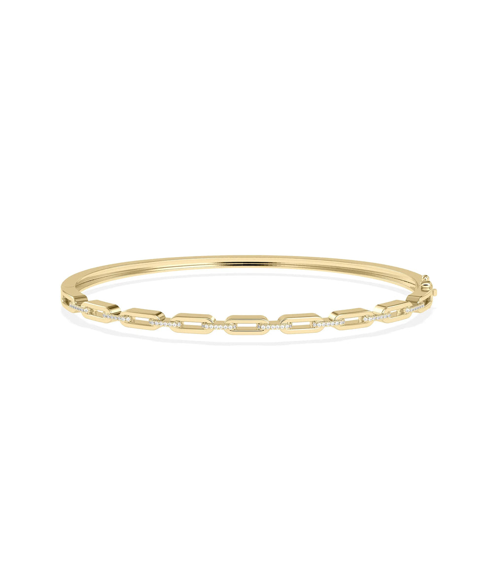 Diamond Link Bangle - 79e | Everyday 14K Gold Jewelry