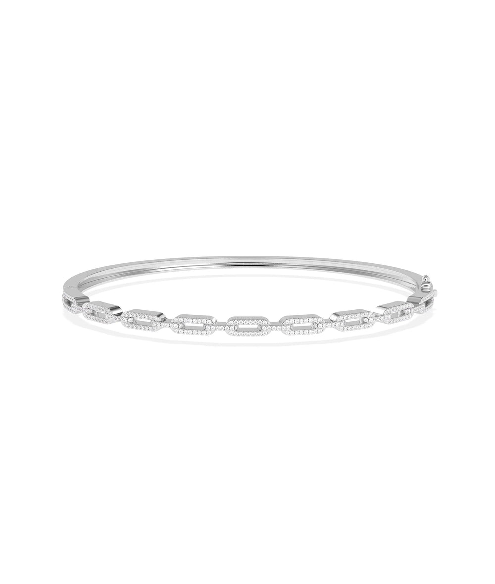 Diamond Pave Link Bangle - 79e | Everyday 14K Gold Jewelry
