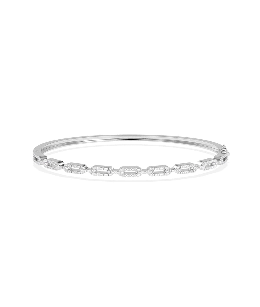 Diamond Pave Link Bangle - 79e | Everyday 14K Gold Jewelry