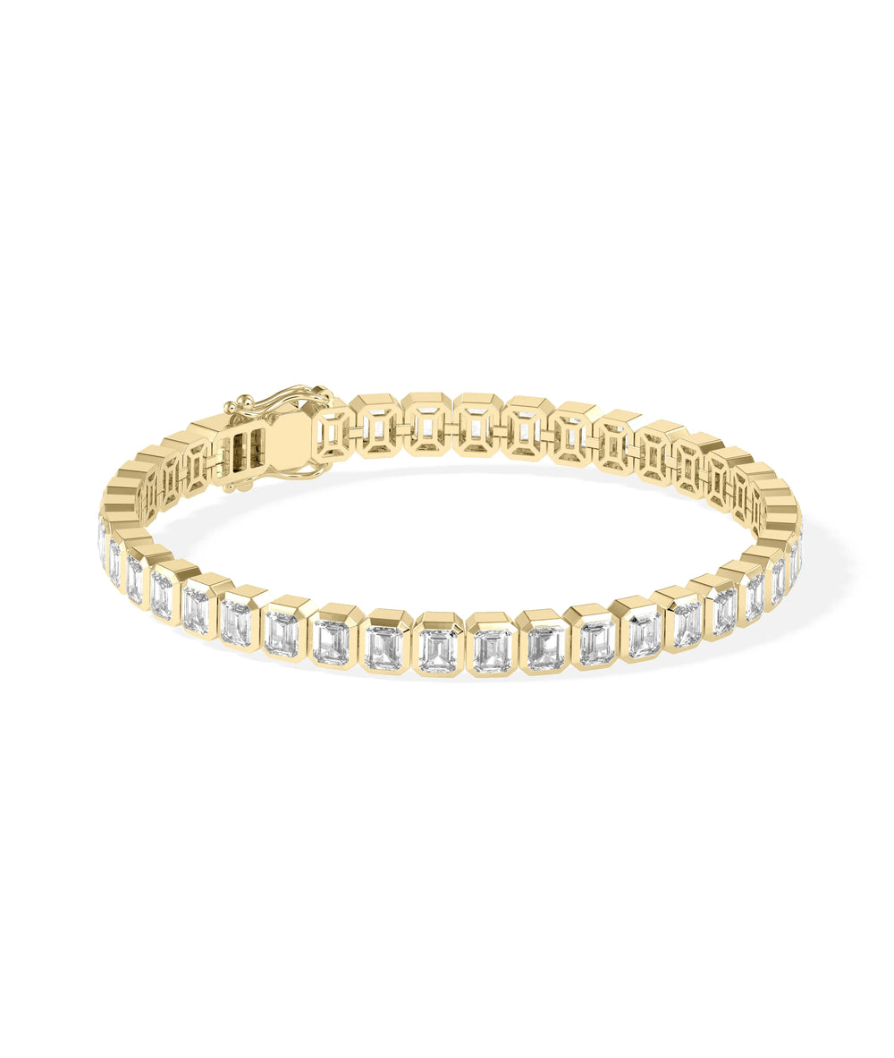 Diamond Emerald Cut Straight Line Bracelet - 79e | Everyday 14K Gold Jewelry