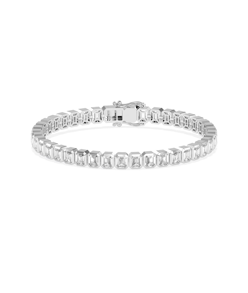 Diamond Emerald Cut Straight Line Bracelet - 79e | Everyday 14K Gold Jewelry